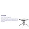 Emma and Oliver 28" Square Tempered Glass Metal Table with Rattan Edging